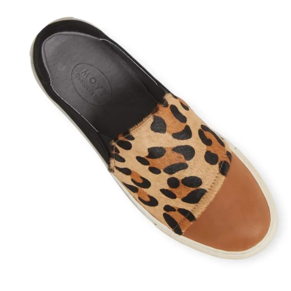 NIB Chocolat Blu MOVE size 9.5 Leopard Calf-Hair‎ Slip-On Sneaker mobwife boho